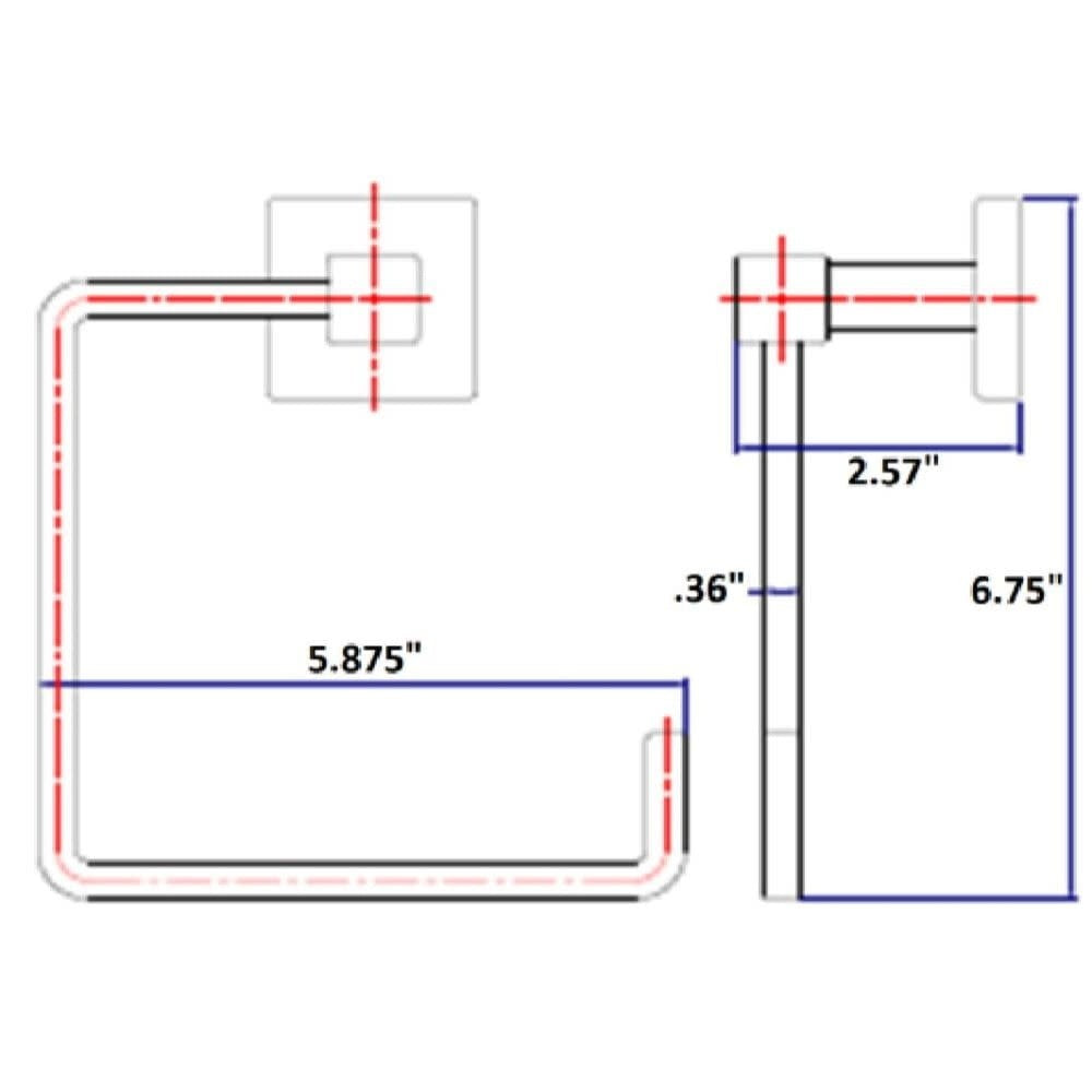 Modern Towel Ring Satin Nickel Finish Bathroom Kitchen Accessory Durable Metal Construction Easy Install Concealed Screws