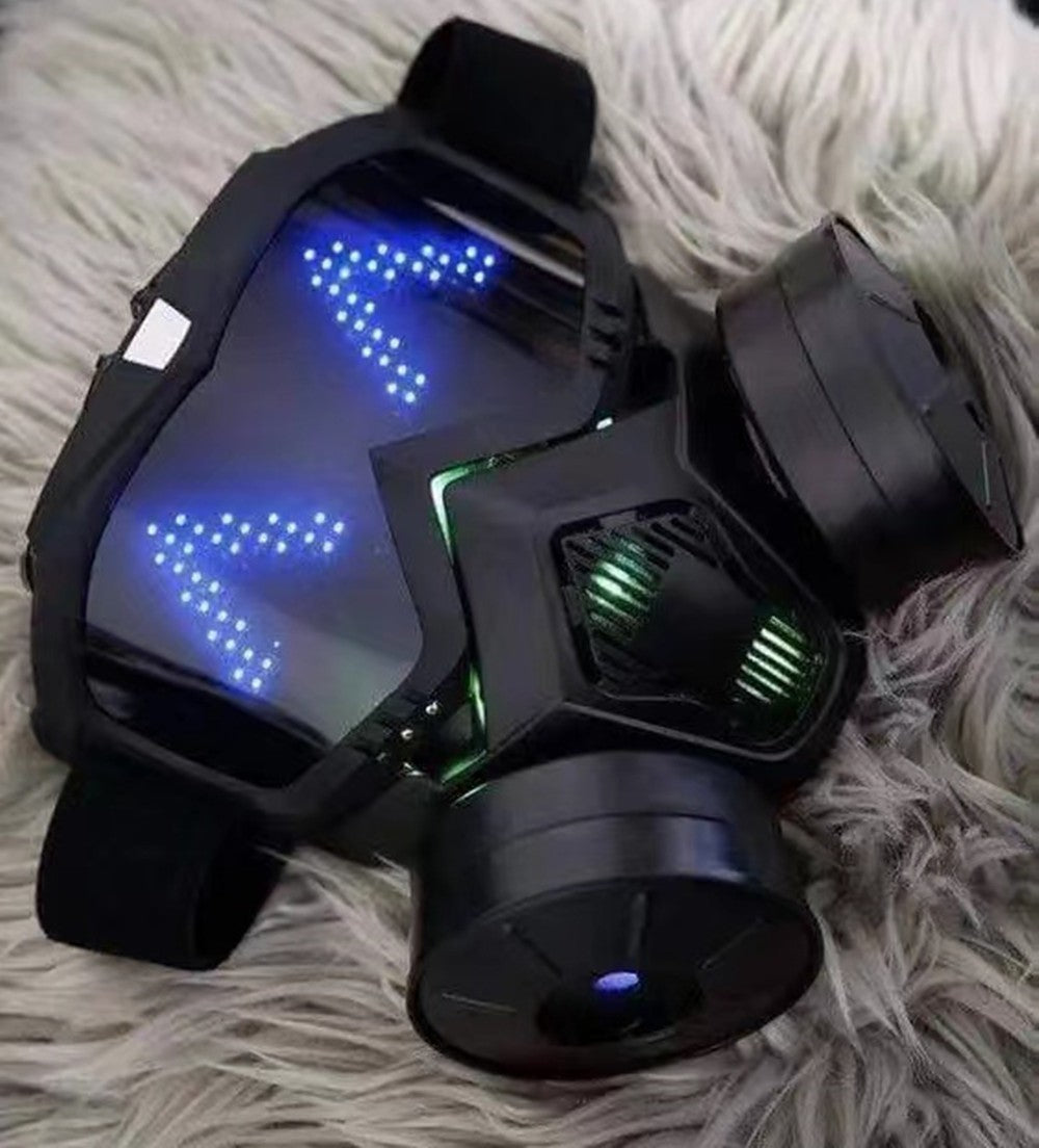 Simulated Anti-virus Led Mask With Bluetooth Programmable Scrolling Text Animation Display Halloween Carnival Party Decorative