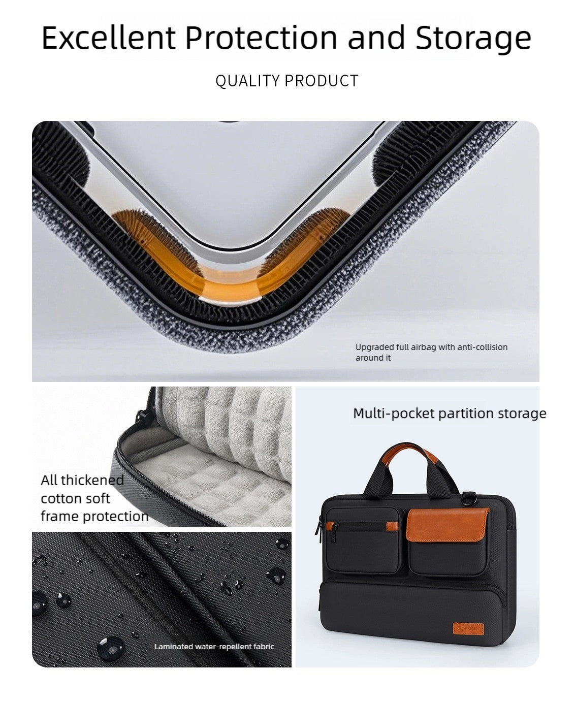 Laptop Sleeve Bag for Macbook Air Pro M3 4 13.3 14 15.6 16Inch Notebook Pouch Shockproof Computer Briefcase Business Travel case