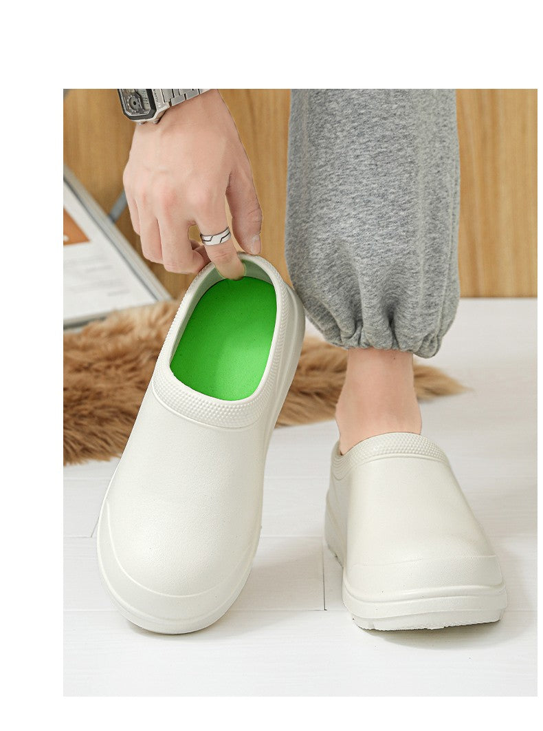Chef shoes four seasons soft sole anti-slip oil-proof waterproof kitchen work shoes men's sandals garden shoes outdoor slippers
