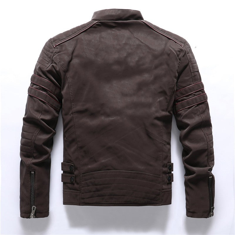 Casual Motorcycle Winter Men Winter Brand Leather Jacket Inner Fleece PU Coat Faux Leather Jackets Mens Clothing Streetwear