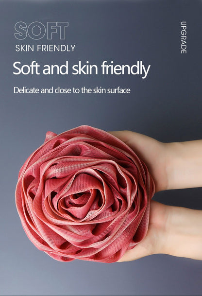 Elastic Mesh Lanyard Design, Body Cleaner Exfoliating Bath Flower, Nylon Cleaning Brush Bath Puff Body Cleaning