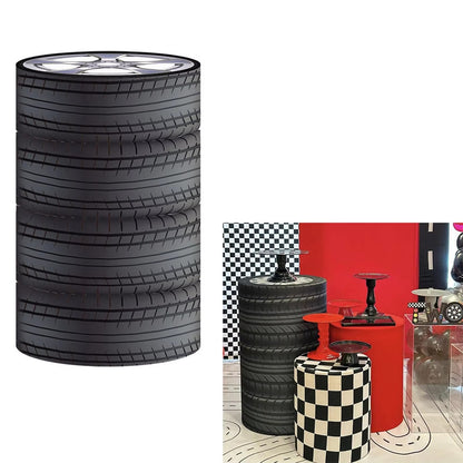 Race Car Theme Cylinder Covers Decor Elastic Racing Party Backdrop Pedestal Cover Baby Shower Birthday Custom Name Desserts