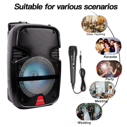 Caixa de Som Portátil Bluetooth Sem Fio 3000 Watts para Festas com Microfone e Controle Remoto, Subwoofer de 8 polegadas, Áudio Grande de Alta Qualidade