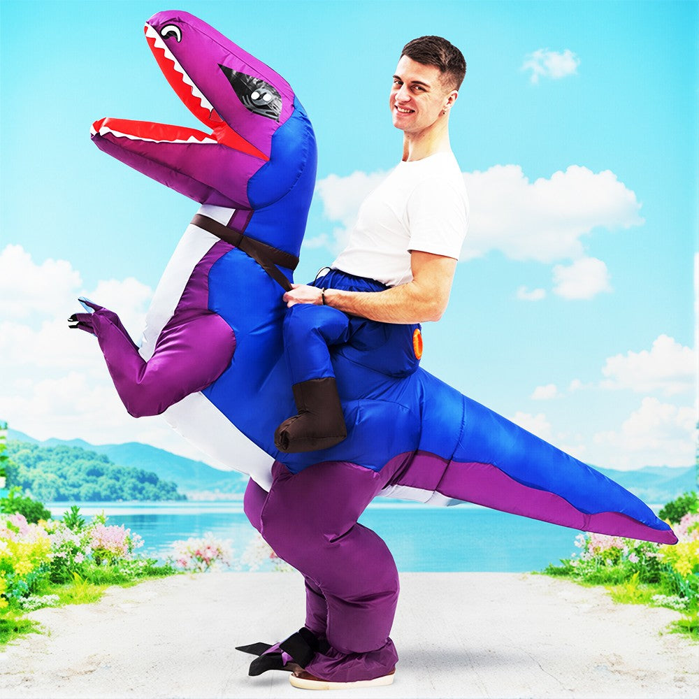 New T-Rex Skeleton Dinosaur Inflatable Costume Mascot for Adult Purim Carnival Halloween Party Cosplay Costumes Fancy Dress Suit