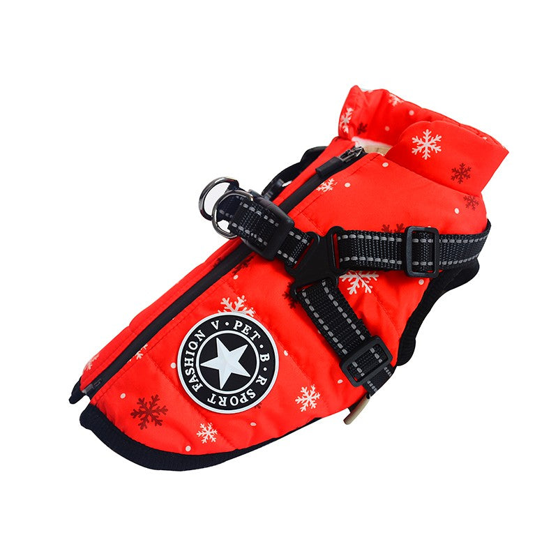 Jaqueta de Inverno Quente para Cães Grandes com Peitoral Impermeável, Casaco para Cães Grandes, Labrador, Chihuahua, Bulldog Francês, Roupas para Cães ao Ar Livre