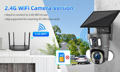 LS VISION 4K 20X Optical Zoom Dual Screen Solar Camera Outdoor 8MP 4G/WiFi PTZ Dual PIR Detection Auto Tracking Security Cameras