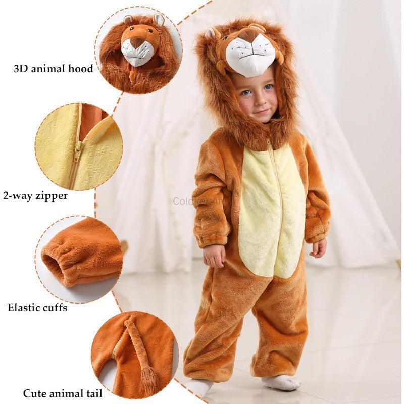 Christmas Costumes Infants Toddlers Halloween Cosplay Lion Costume Kids' Animal Jumpsuit Outfit Snowsuit