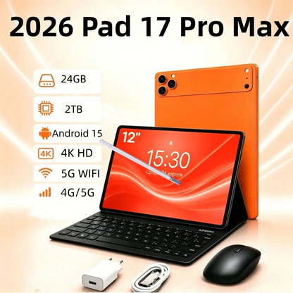 2026 Global Original Tablet Pad 17 Pro Max11 inch Android 16 24GB+2TB 20000mAh 5G Dual SIM Card WiFi GPS HD 4K Mi AndroidTablet
