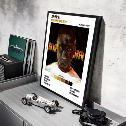 Rap D_Dave Album Painting Calligraphy Linen Canvas Poster Wall Prints for Living Room Bedroom Office Home Decoration