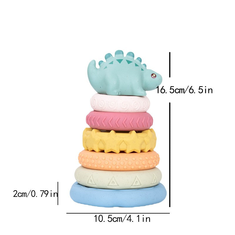 Stacking Nesting Baby Montessori Toys Set Cute Dinosaur Stacking Tower Educational Learning Toys Babies Gift for Boys Girls