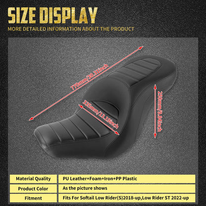 Assento Traseiro Dianteiro para Passageiro de Motocicleta para Harley Softail Sport Glide Low Rider S Low Rider ST 2018-24