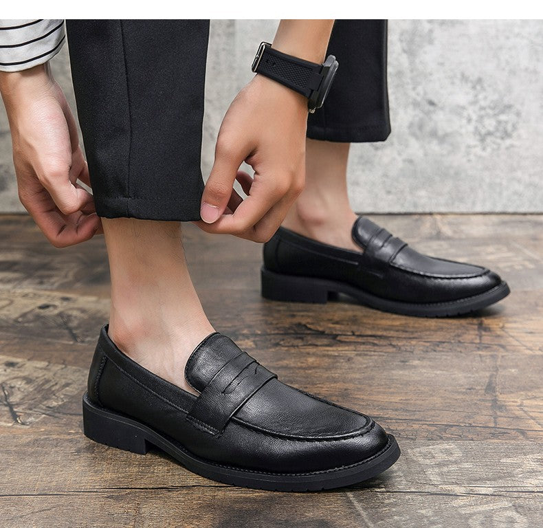Trend Casual Business Shoes Men Retro Men's Dress Shoes High Quality Office Leather Loafers Man Social Leather Shoes Male