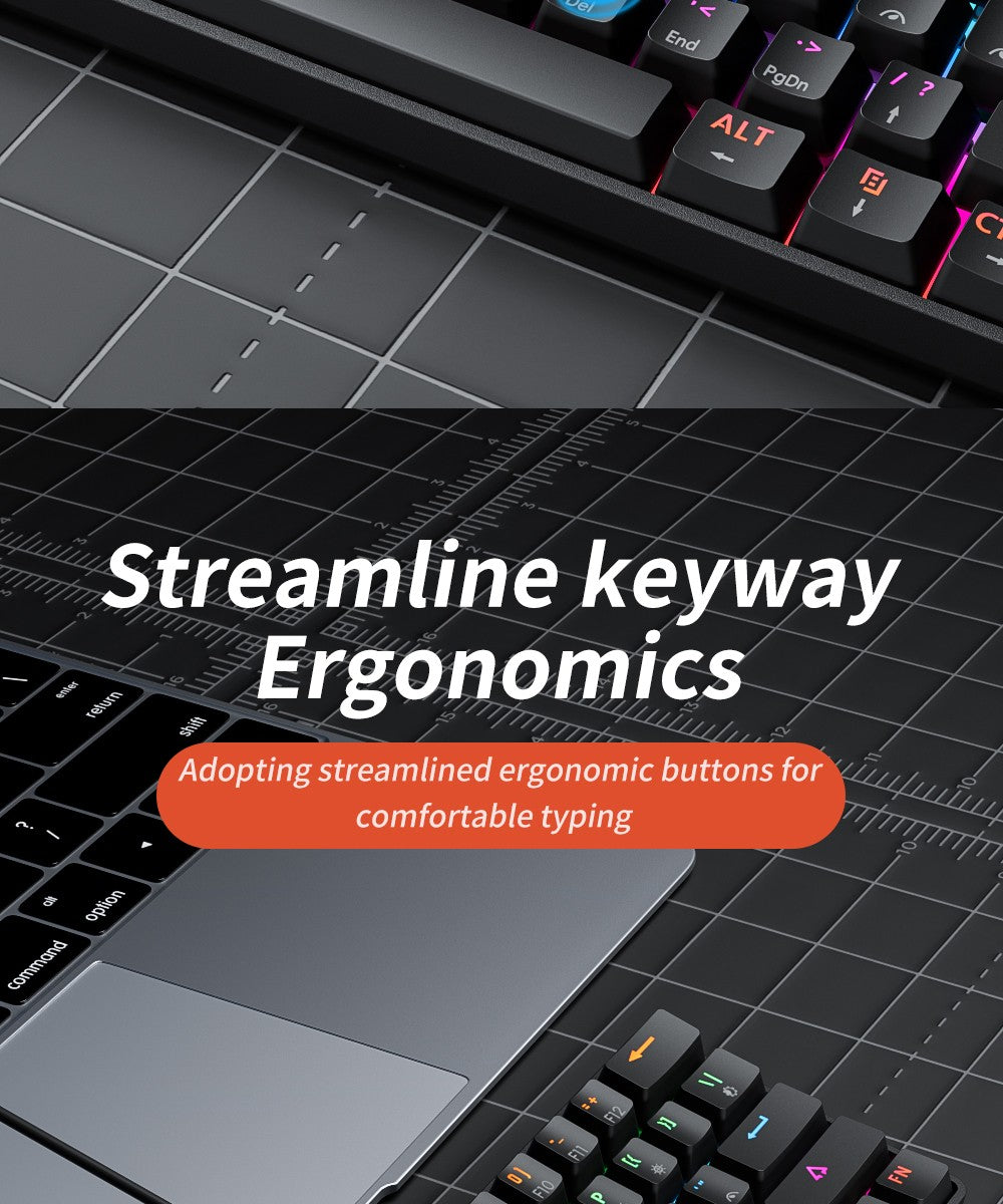 Teclado Mecânico MUCAI 61 Teclas Esports Mini Portátil USB Com Fio Hot Swappable Efeito de Luz RGB Eixo Vermelho Compacto e Prático