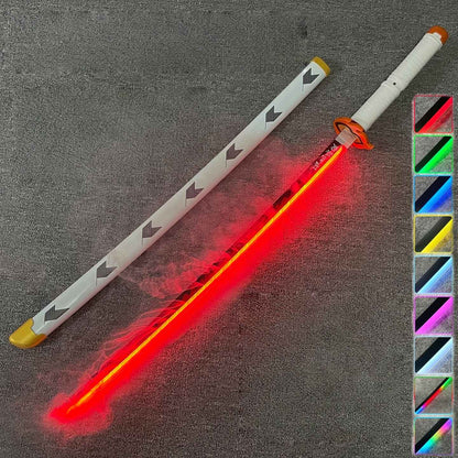40inch Smoke Glow Demon Slayer Katana Muichirou Light Vapor Sword Anime Cosplay Real Japanese Katana Original Samurai Sabre Gift