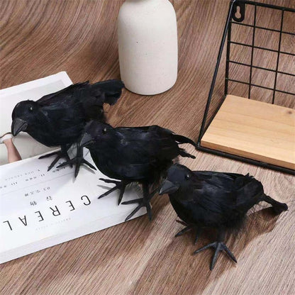 3/4/6Pcs Simulation Black Crow Animal Model Artificial Crow Black Bird Raven Home Decoration Party Prop Garden Decor 20x9x6cm