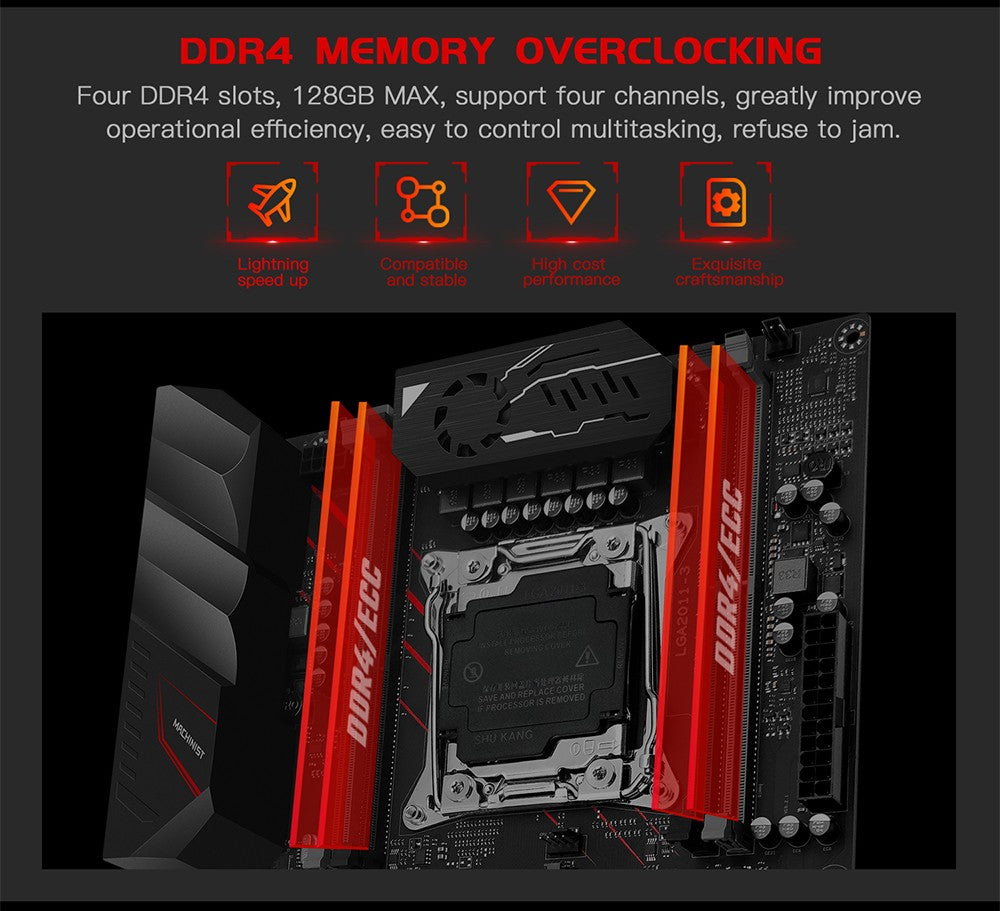 Conjunto de placa-mãe MACHINIST X99 MR9A PRO MAX LGA2011-3 CPU Xeon E5 2690 V3 e kit de memória DDR4 32GB NVME M.2 SATA Quatro canais