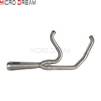 2 into 1 Motorcycle Engine System Pipe Slip on Exhaust Mufflers For Harley Street Glide ST FLHXST EFI FLHX Special FLHXS 2017-25
