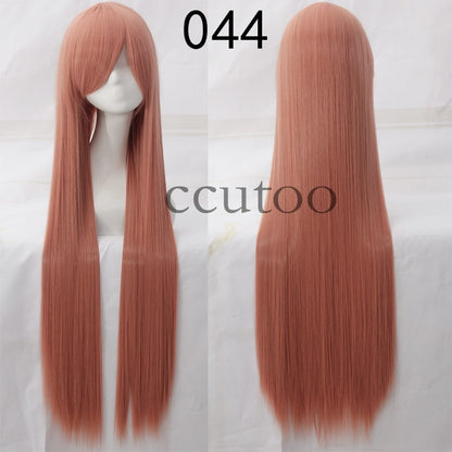 ccutoo 100cm Peruca de Cosplay Reta Sintética de Cabelo Longo de Alta Temperatura 82 Cores Disponíveis