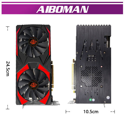 AIBOMAN NOVA AMD RX5700XT 8GB GDDR6 256Bit 7nm Placa de Vídeo para Jogos PCI Express 4.0x16 Montagem de Computador de Mesa