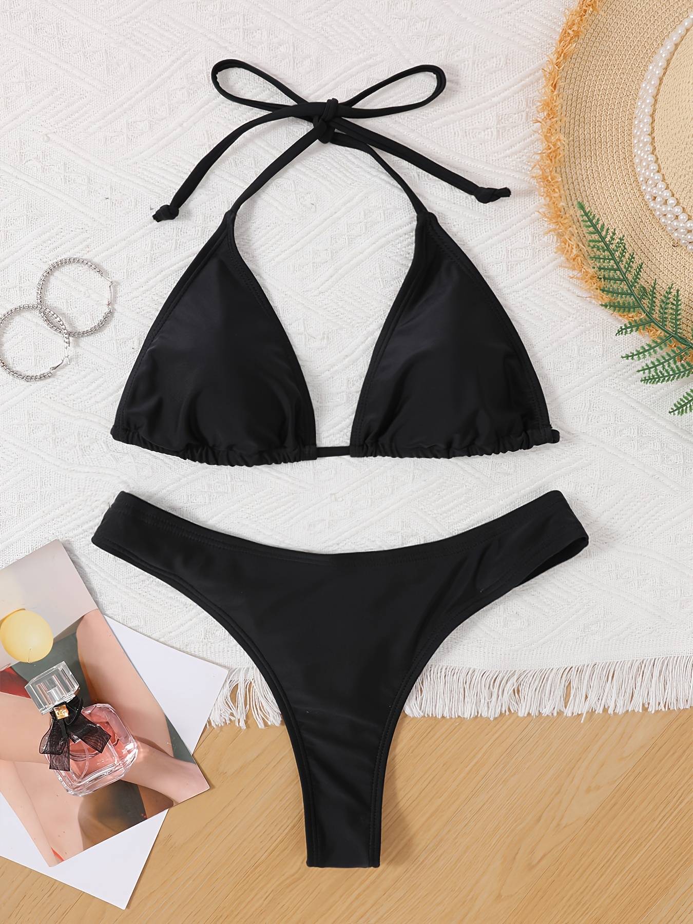 Summer Brazilian Bikini Set Women Sexy Swimsuit Bandage Top Thong Bottom 2 Pieces Set Swimwear Lace Up Beachwear