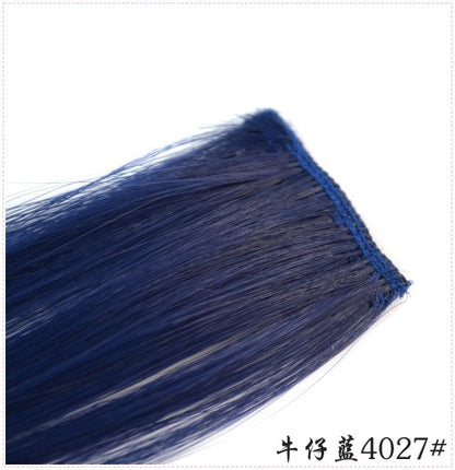 LIHUI Longo Liso Colorido Aplique de Cabelo Extensões de Cabelo com Clipe Mechas Arco-Íris Destaque Cabelo Sintético Rosa em Clipe