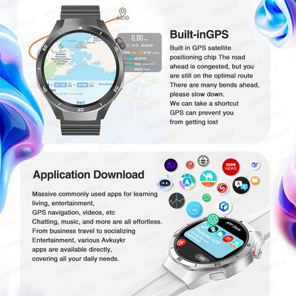 GT5 Pro Smart Watch Global Version 32GB Memory GPS navigation NFC Music Video play Call Titanium alloy Waterproof Smartwatch 5