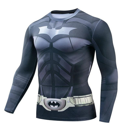 High-quality 3D Printed T shirts Men Compression Shirt Comic Cosplay Costume Halloween Clothing Long Sleeve Tops For Male