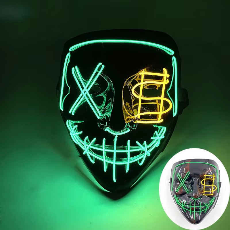 Wireless LED Purge Mask Halloween Horror Party Carnival Cosplay Costume Props Halloween Purge Masks 10 Colors LED Mask Men Women