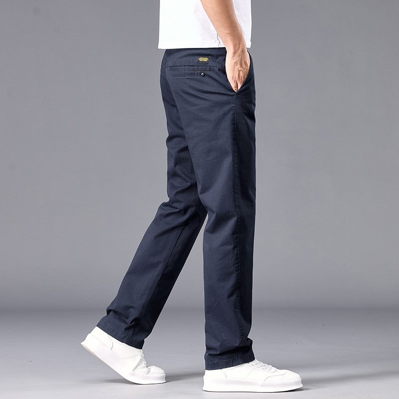 New Casual Pants Men Straight Fit Stretch Autumn Chino Trousers Male Formal Work Business Dress Khaki Fashion Spring Pants