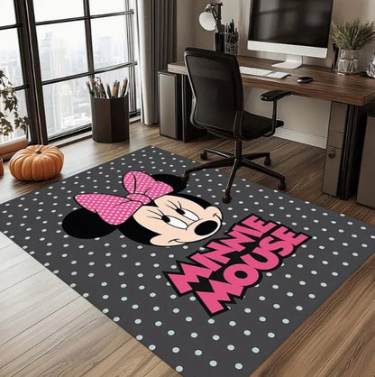 1pc Soft Cozy Minnie Mouse Pink Area Rug 3D Printed Carpet for Living Room Bedroom or Hallway Decor Cute and Comfortable Design