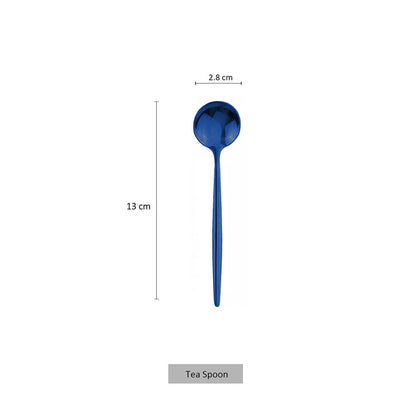 Conjunto De Talheres Azul Elegante E Nobre Conjunto De Louça Faca Garfo Colher De Aço Inoxidável 304 Conjunto De Talheres Prata Conjunto De Talheres