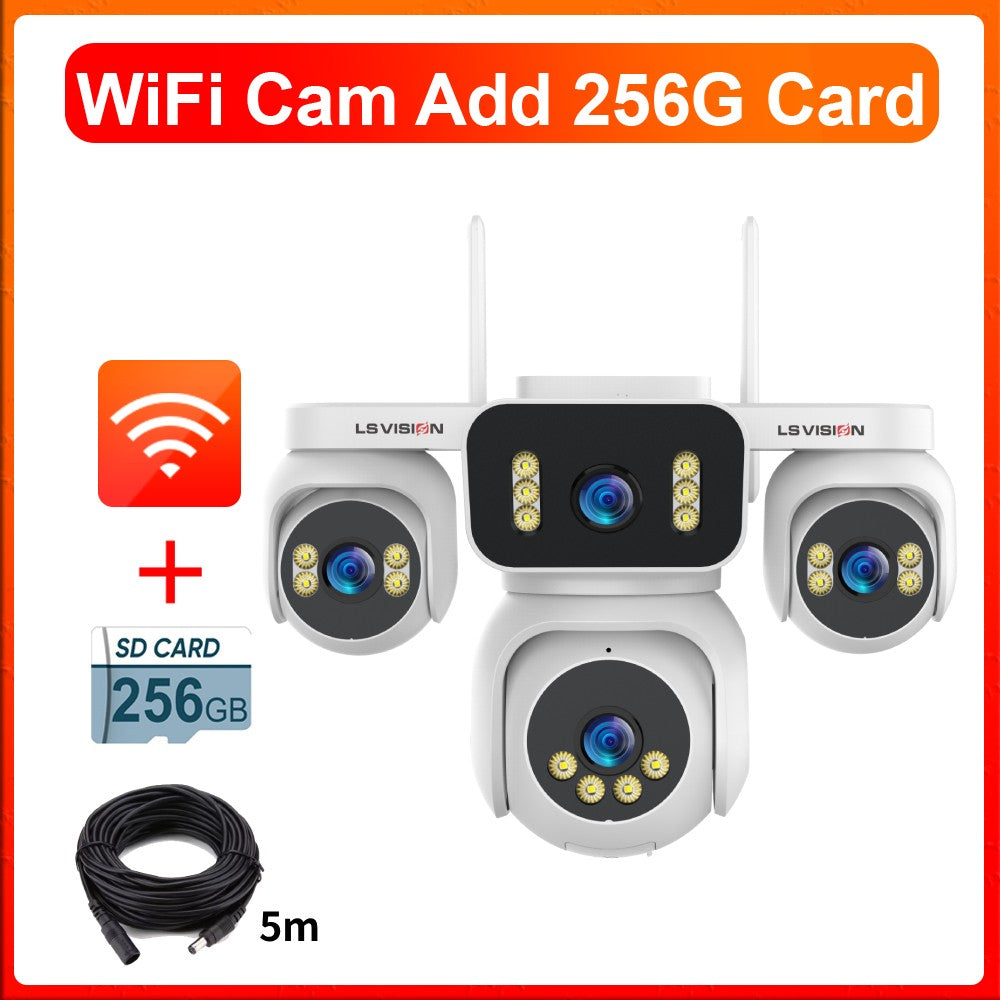 LS VISION 20MP IP Camera with 5m Cord 12X Zoom WiFi Security Cameras 4 Screens Night Vision Human Detection Auto Tracking HiEasy