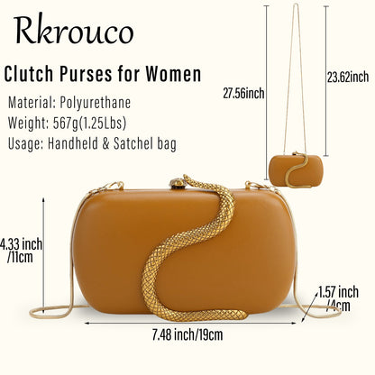 Metal Snake Matching Clutch Bag For Women Highclass Smooth Designer Evening Bags Purses Clutch Party Chain Shoulder Handbags