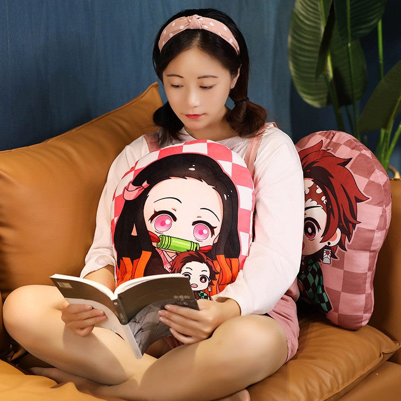 Kimetsu No Yaiba Plush Stuffed Pillows Demon Slayer Dakimakura Cute Anime Throw Pillow Kawaii Dolls Tanjirou Nezuko Back Cushion