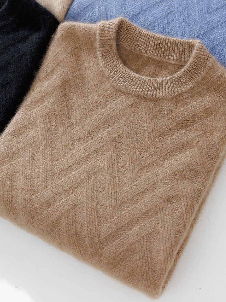 Men's Cashmere Sweater Autumn Winter  O-neck Long Sleeve Pullover  Casual Clothing 100% Merino Wool high-end Knitwear Top