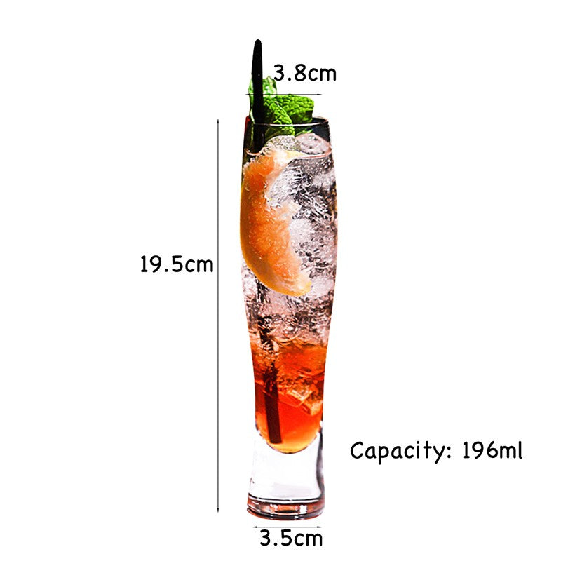 Copo Alto Criativo de Vidro Cristal Sem Chumbo Copo Collins para Bar para Água, Suco, Cerveja e Coquetel