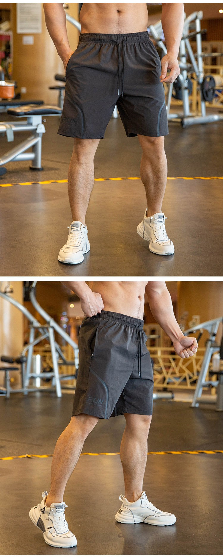 Men Beach Shorts Male Gym Fitness Sport Short Pants Joggers Basketball Sportswear Bodybuilding Loose Plus Size Zip Pocket