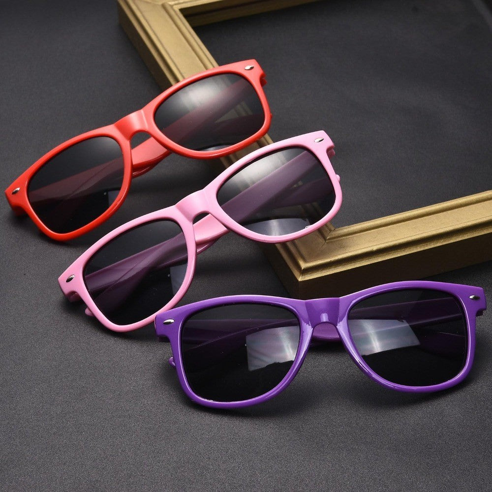 1/8pcs Neon Colors Party Sunglasses Black Studs Retro Unisex Rainbow Street Shot Gift Wedding Favors for Guests