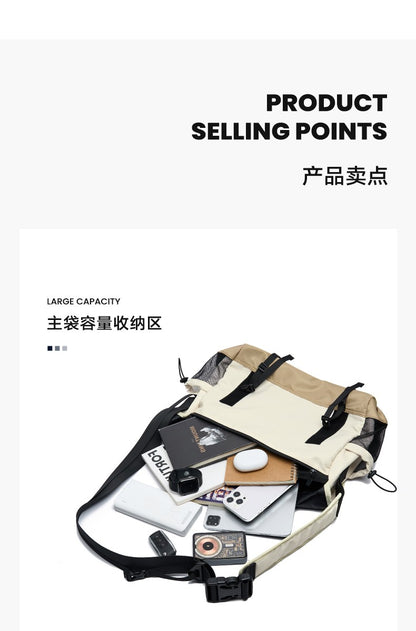 LEE Unisex Waterproof Nylon Travel Crossbody Shoulder Bag Women Man Casual Large Flip Messenger Bag Student Satchel School Bag