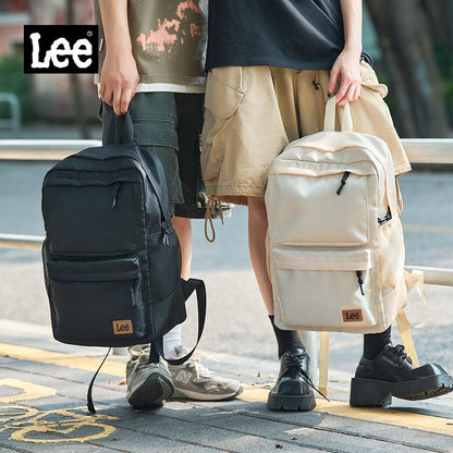 LEE Classic Black Unisex College Student School Bag Large Capacity Casual Leisure Nylon Laptop Backpacks Woman Man Schoolbag