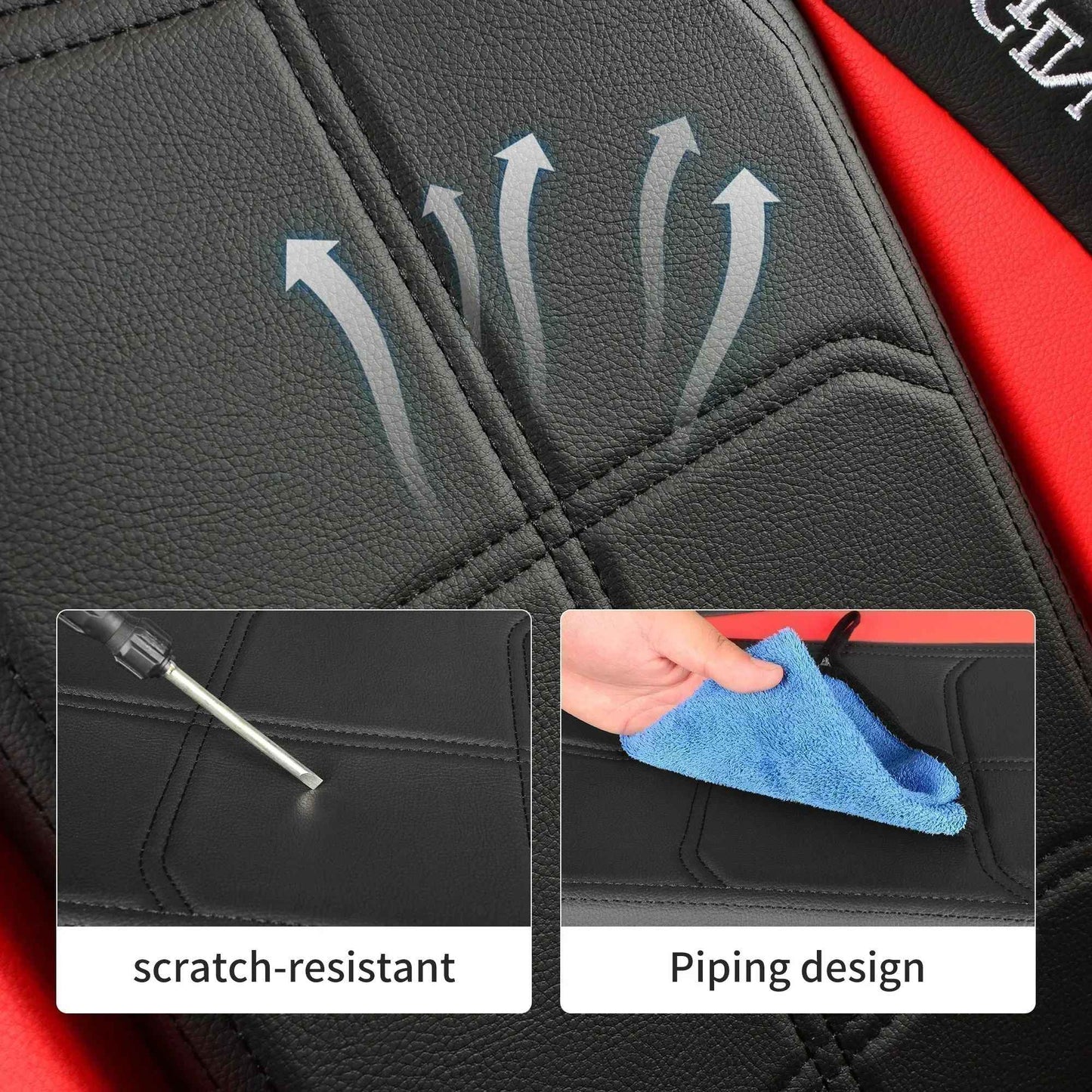 Car seat covers, artificial leather, fully wrapped muscle seat covers, waterproof, wear-resistant, soft and comfortable 1PC