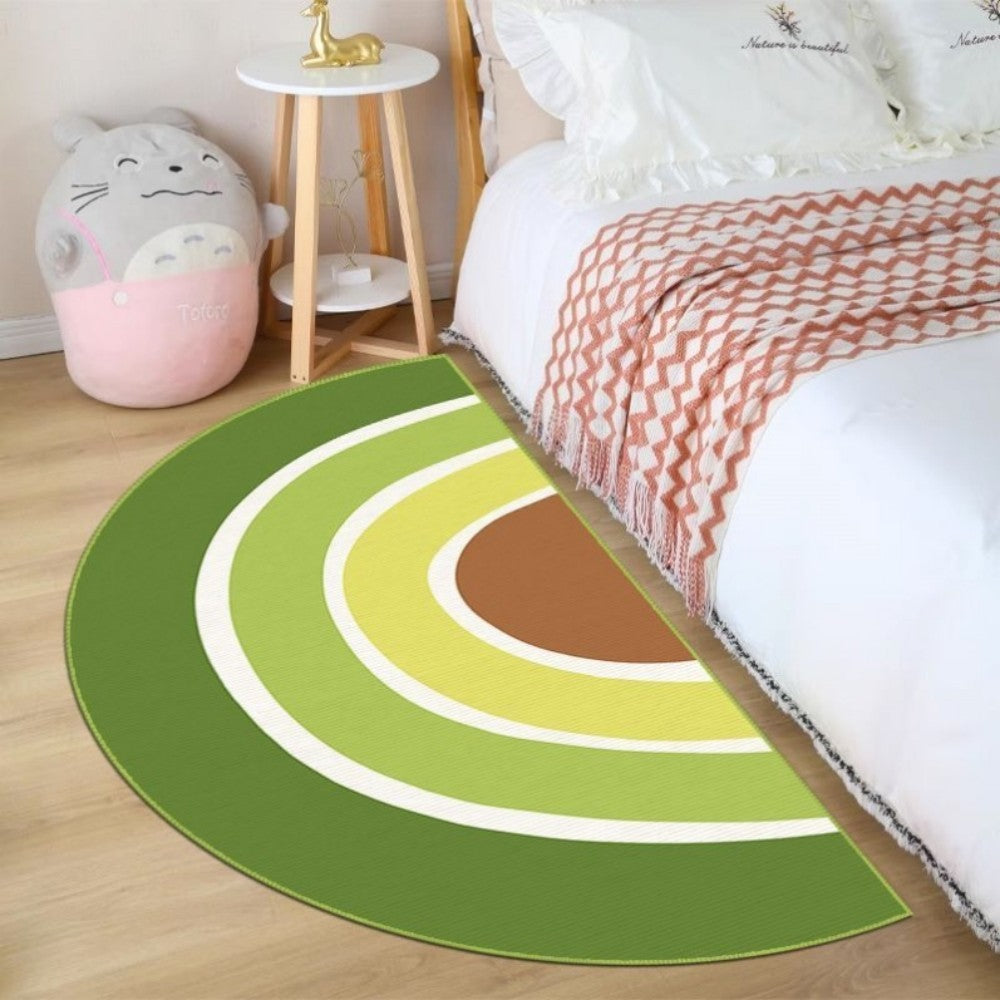 VIKAMA Rainbow Semi-Circular Carpet Non-Slip Noise Reduction Bedroom Bedside Rugs Entryway Door Mat Home Decoration