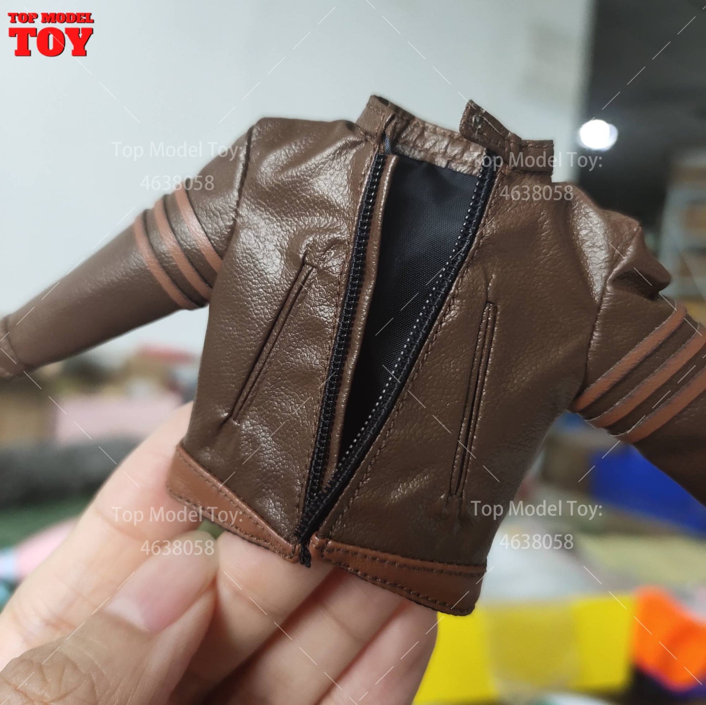 Jaqueta de Couro Marrom em Escala 1/12 Acessório de Roupa Modelo para Bonecos Articulados de 6'' Romankey Ant Notaman Masculino Soldados