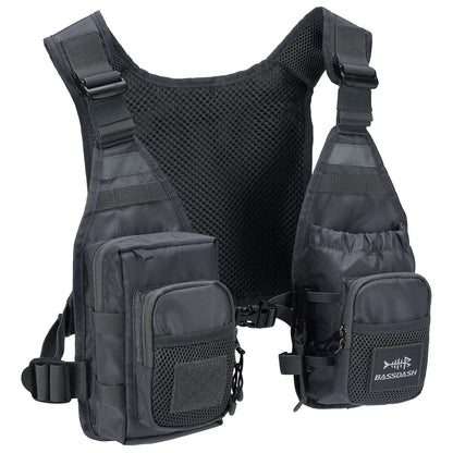 Colete de Pesca com Mosca Ultra Leve Bassdash FV08 para Homens e Mulheres, Colete de Peito Portátil Tamanho Único