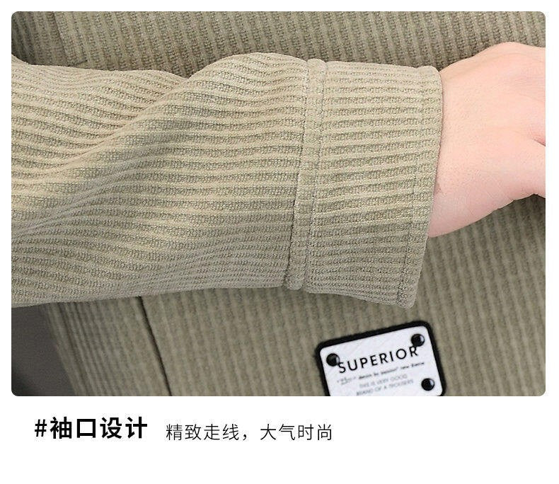 Men's Fleece-Lined Thickened Warm Casual Jacket New Turn-Down Collar Trendy Short Wool Coat Woolen Overcoat