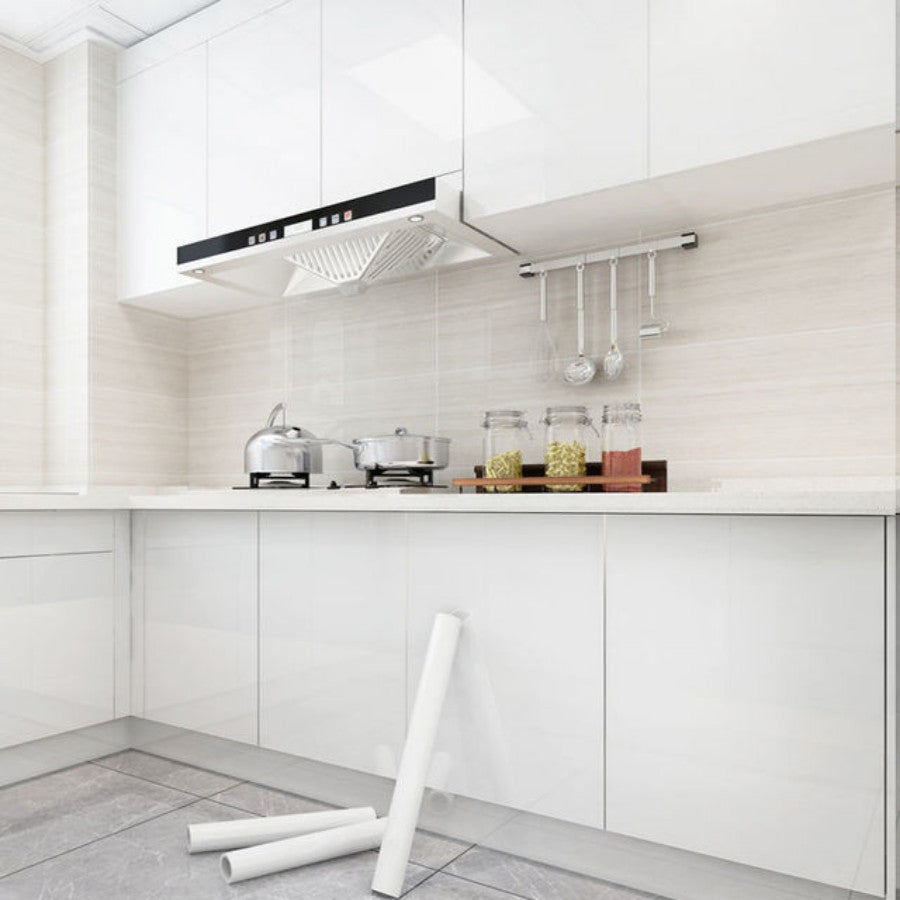 10M Kitchen Oil Proof Wallpaper Waterproof Self-Adhesive Stickers Cabinet Renovation Formaldehyde-free Mould-Proof Wall Decor