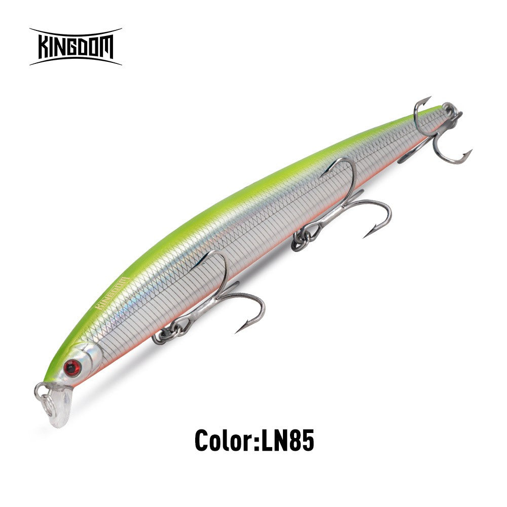 Kingdom Long Casting Fishing Lure 14.5g 19g 29g Floating Slow Sinking Minnow Wobbler Artificial Hard Bait Jerkbaits Seabass Pike
