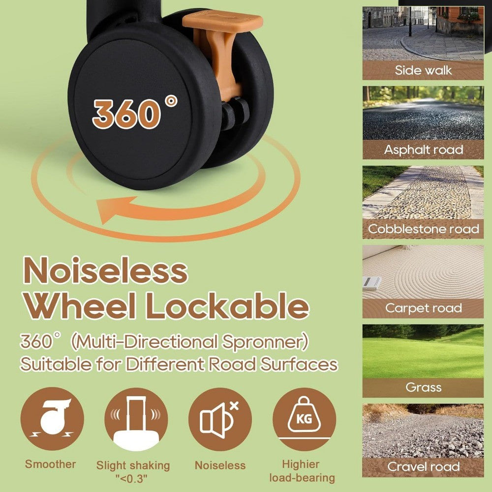 Mala de Bordo 20 com Capacidade Expansível, Suporte para Copo, Porta USB, Rodas Antiderrapantes e Alça para Viagens Inteligentes