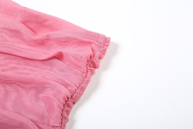 Nibber Summer Vacation Sexy See Through Dress+Shawl Women Ruched Side Ribbon Coquette Skinny Midnight Clubwear Party Bodycon